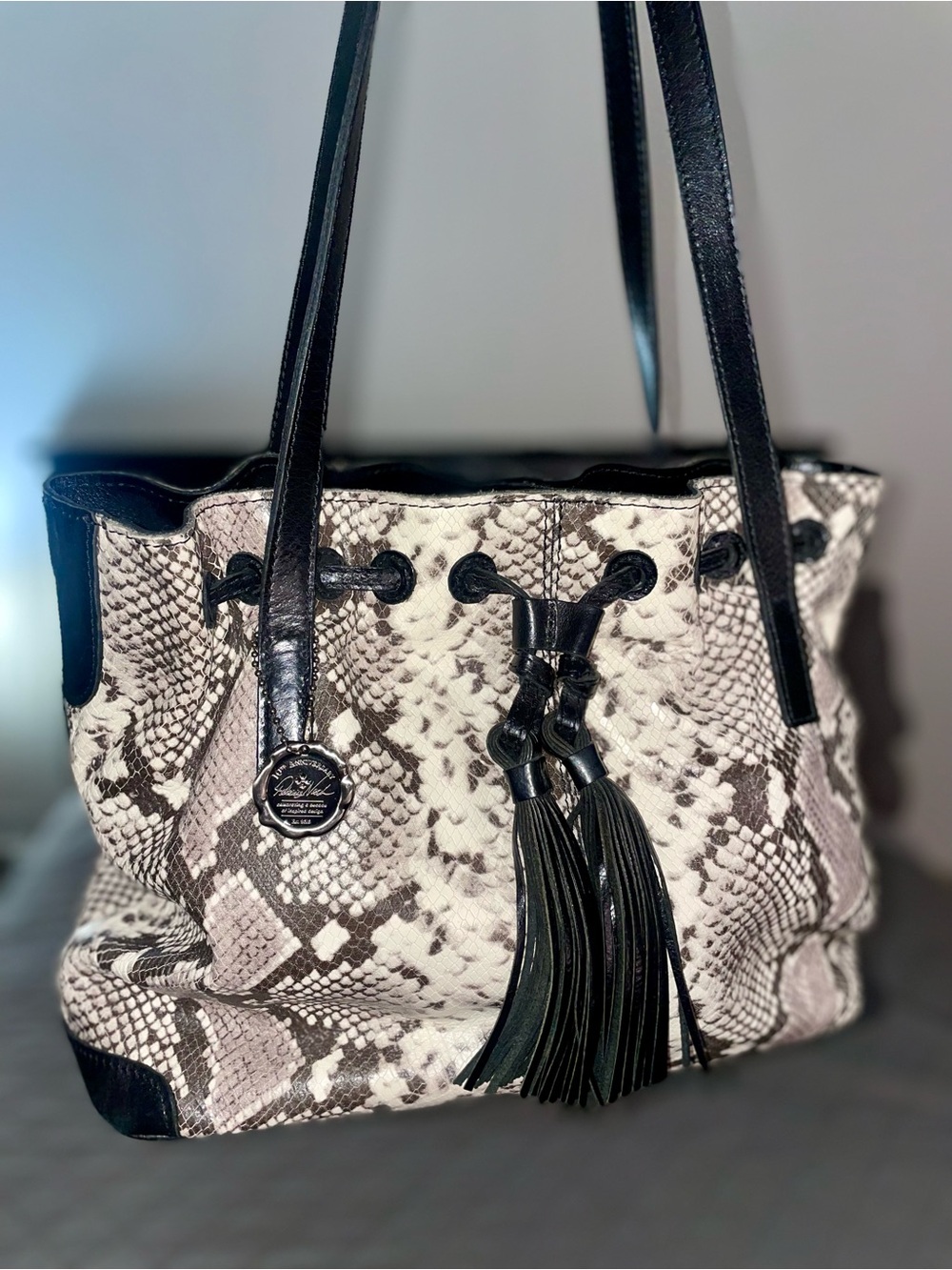 Patricia Nash 10th Anniversary Witney Leather Drawstring Tote